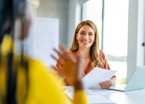 Businesswoman in vergadering