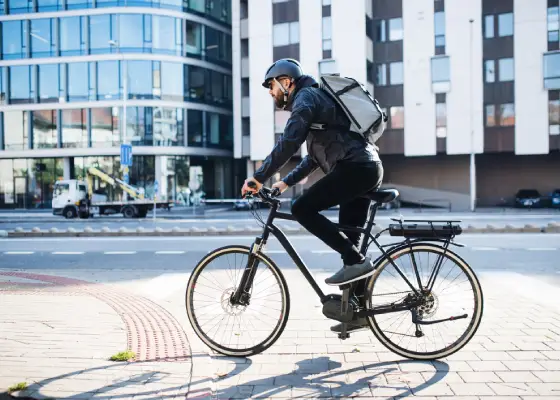 man on a electric bike in street